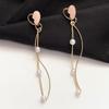 Women's Anniversary Half Heart Pearl Drop Earrings