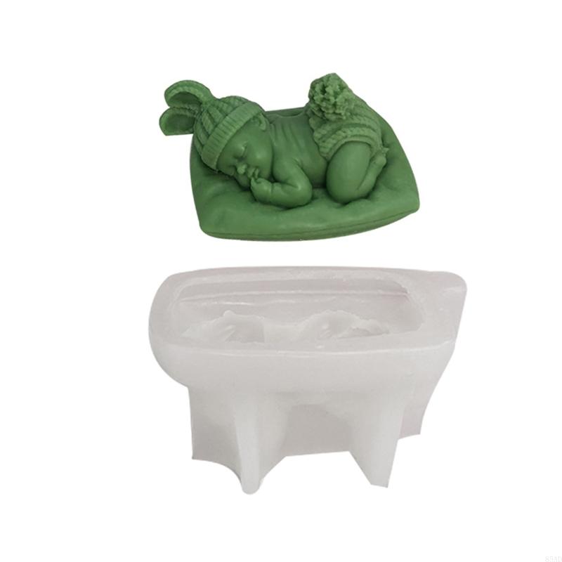 85AD 3D Sleeping Baby Shower Silicone Mold Handmade Soap Molds Fondant Cake Decorating Candy Chocolate Epoxy Resin Mould
