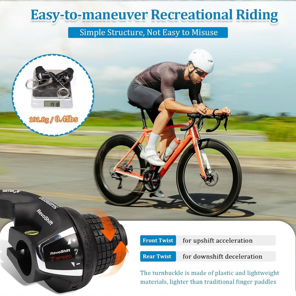Bike Right Lever, -RS35 3/7 Speed Grip Gear, Bike Handle Shifter for Mountain Bike Folding Bike