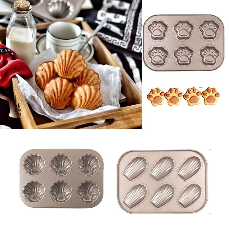 Gold Non-Stick Dog Paw Cake Pan Carbon Steel Baking Mold Champagne Cake Tray Pastry Tools for Bread Bakery Animal Cake Molds
