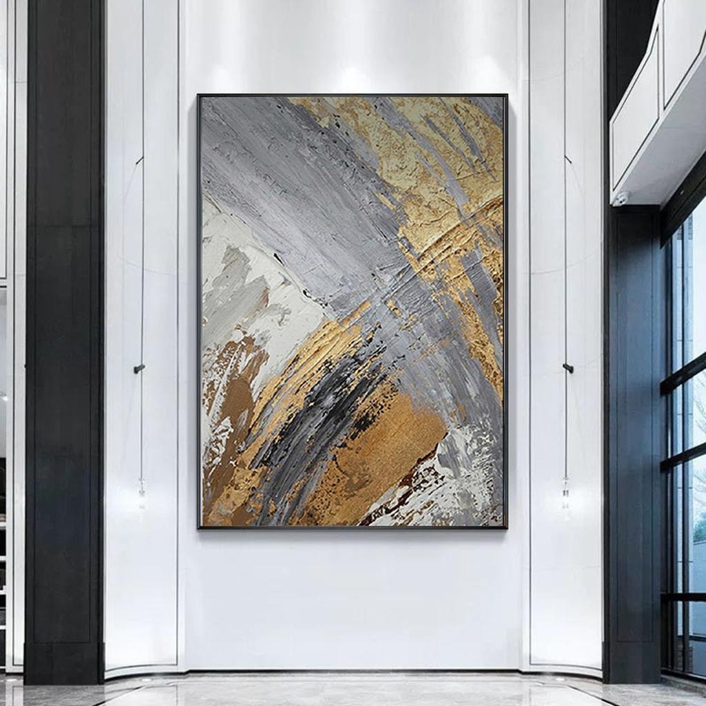 Large Handmade Textured Oil Painting On Canvas Modern Abstract POP Geometry Wall Art Picture For Living Room Bedroom Room Decor