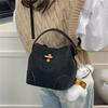 Handbag bag female texture daily lychee pattern mother bucket bag new foreign style shoulder messenger bag