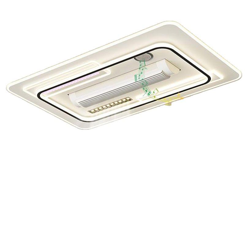 Smart Bladeless Ceiling Fan with Light, Voice-Controlled, Modern Design - 110V
