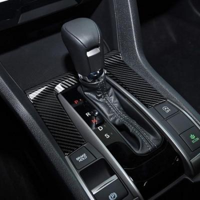 Carbon Fiber Interior Gear Shift Box Strip Cover Trim For Honda Civic 2016-