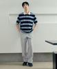 MINDBRIDGE Multi-Stripe Semi-Overfit Collared T-Shirt