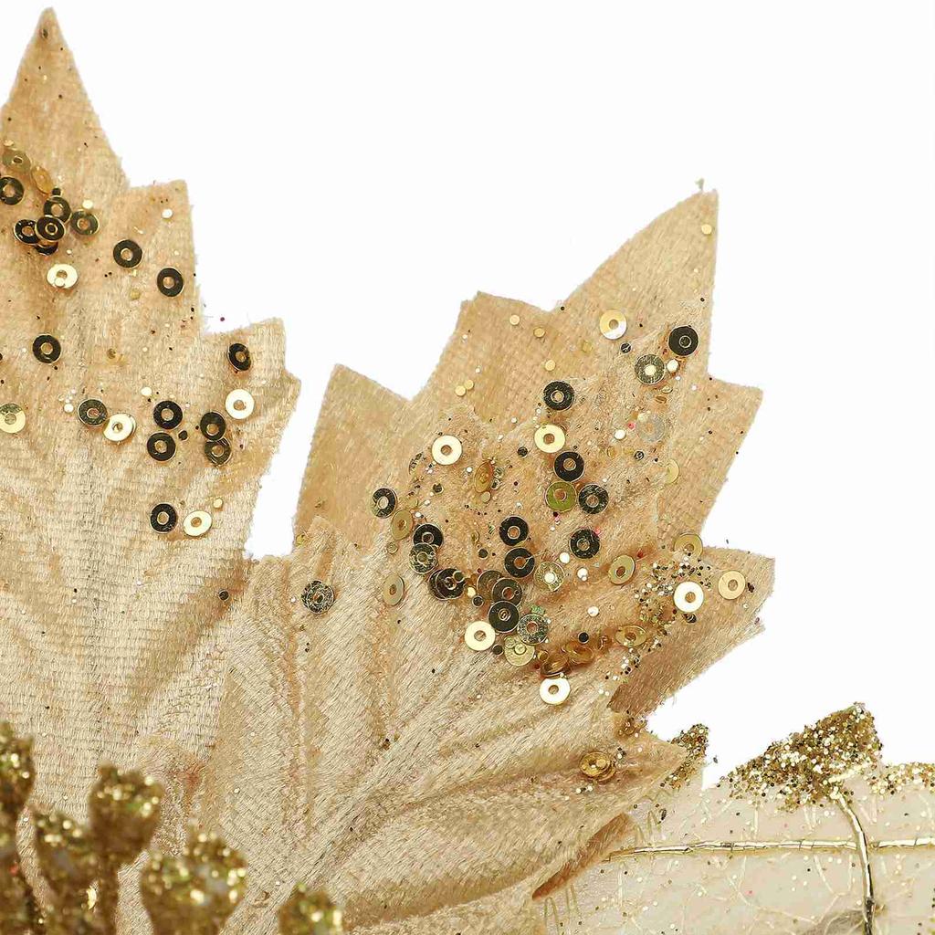 Glitter Flower Decor Simulated Xmas Tree Flower for Holiday Party Height 25cm Diameter 20cm