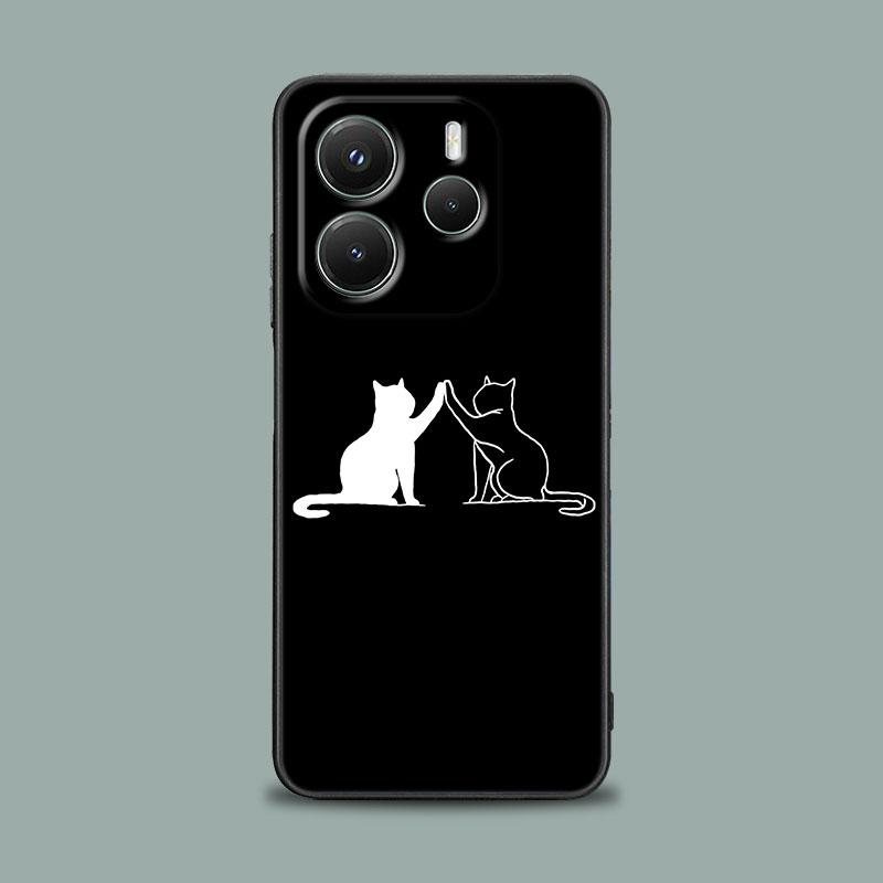 Black Cats Cute cat Hello Phone Case for Xiaomi Redmi 14C 12C 10C 13C 4G Redmi Note 14 13 12 11 10 Pro Plus 5G 12S 9S Soft Cover
