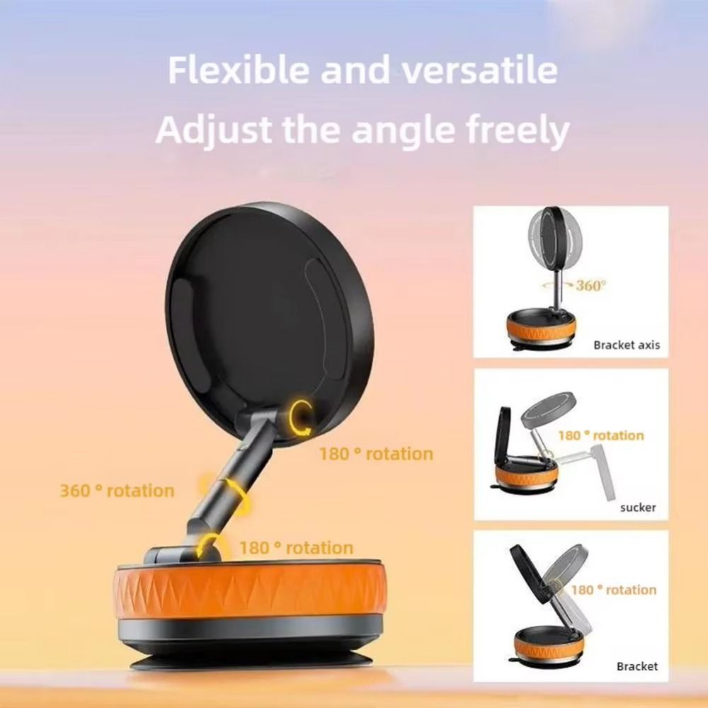 Dual 180° Adjustable Angles Magnetic Car Mount Hands-Free Magnetic Suction Cup Support  Smartphone