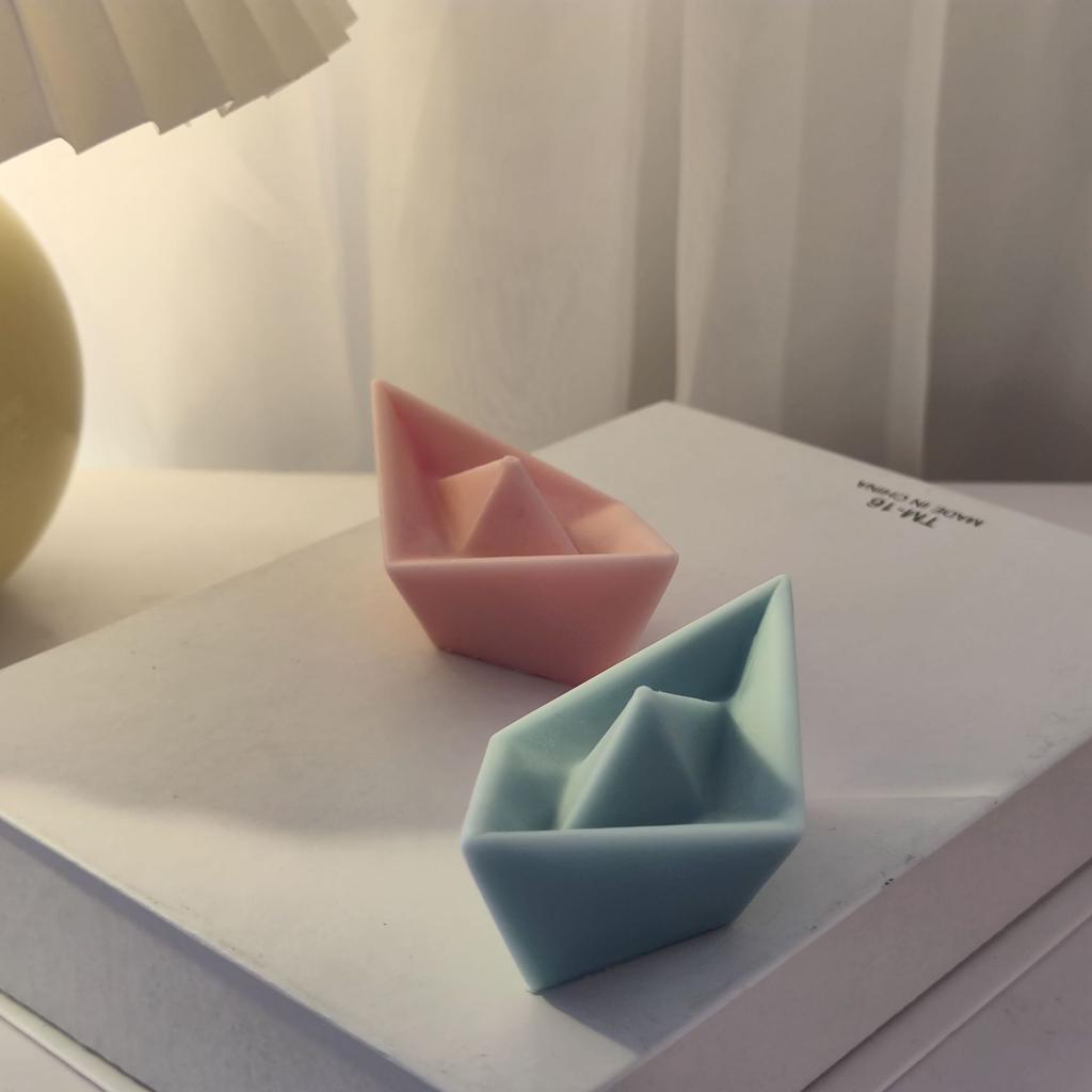 Prayer Ship Silicone Mold 3D Paper Boat Soap Scented Candle Mold Home Decor Craft DIY Cake Decorating Tool