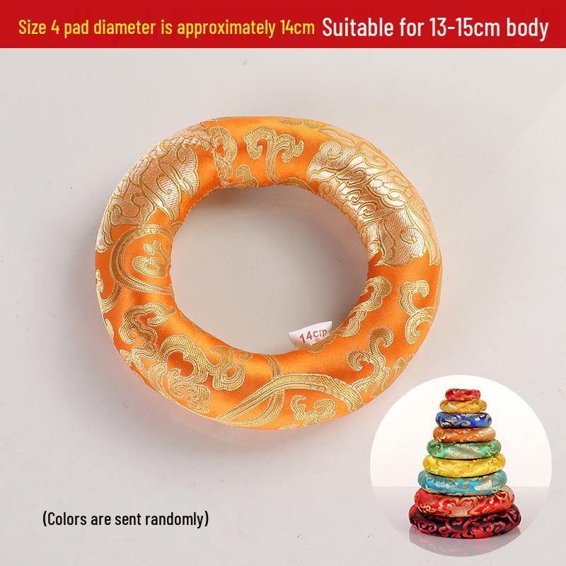 

Непальская подушка для поющей чаши ручной работы из хрусталя и меди с тканевым кругом и защитой от дребезжания