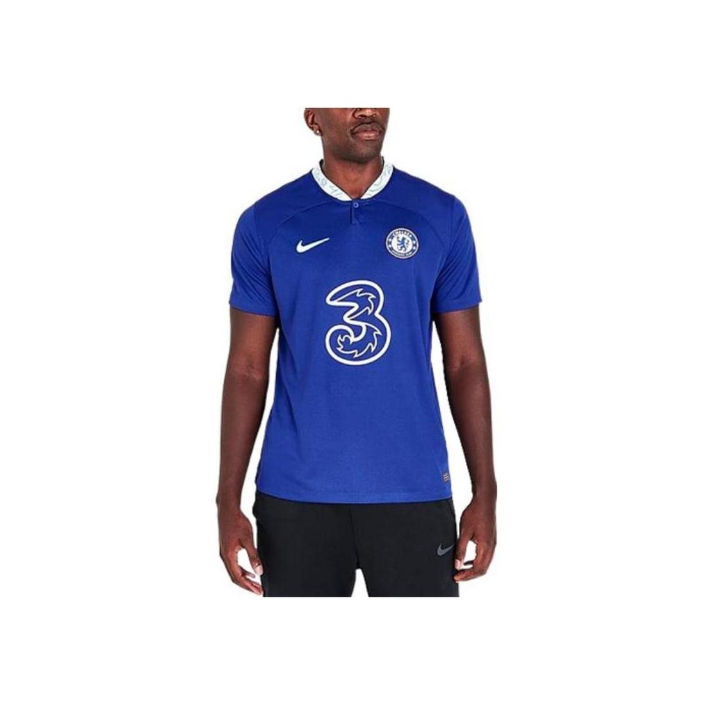 Nike 2022-23 Chelsea No. 3 Home Kit Short Sleeve Jersey with Digital Logo Men Tops Blue DM1839-496