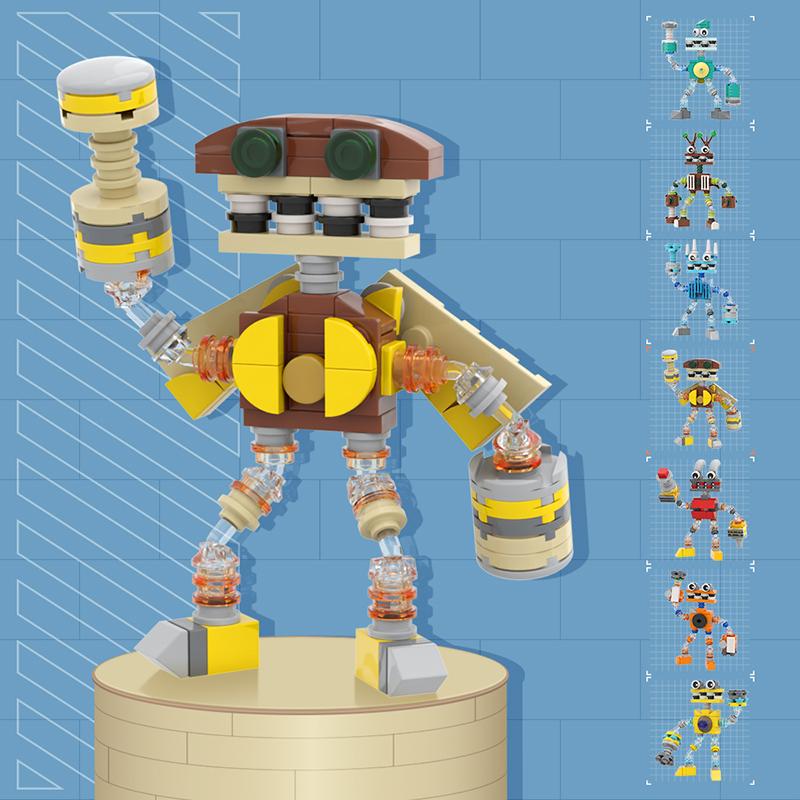 BuildMoc My Singing Chorus Wubbox Robot Building Blocks Set Cute Song Monsters Figures Bricks DIY Toy For Children Birthday