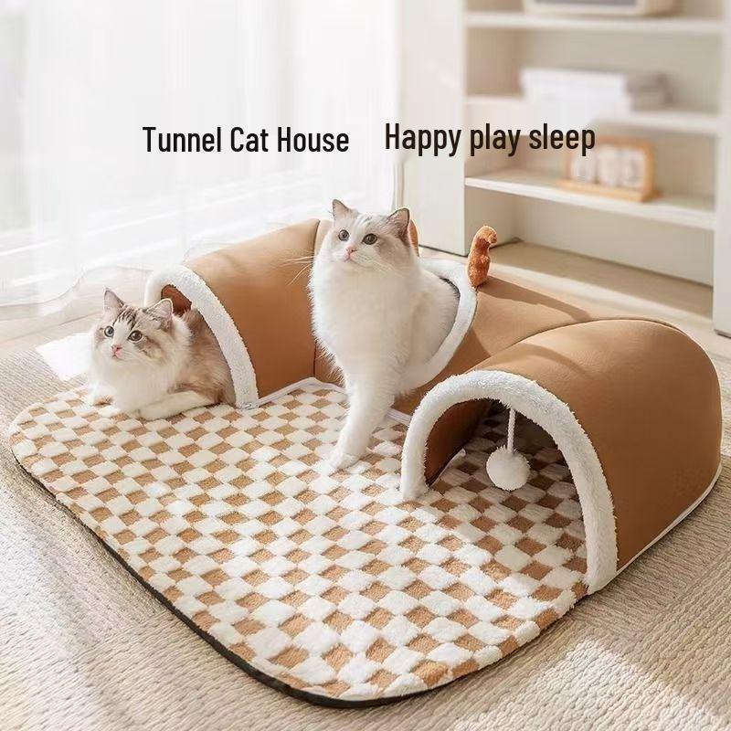 All-Season Foldable Pet Tunnel & Burrowing House for Cats and Dogs