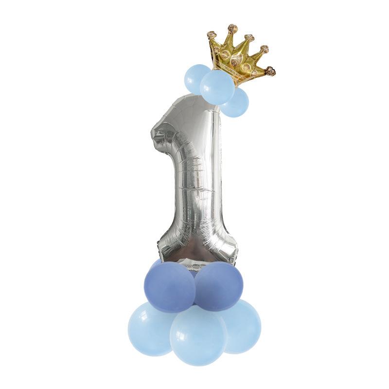 Digital Aluminum Film Balloon Set Balloon Bundle Balloon Column Baby Birthday Party Decoration Arrangement
