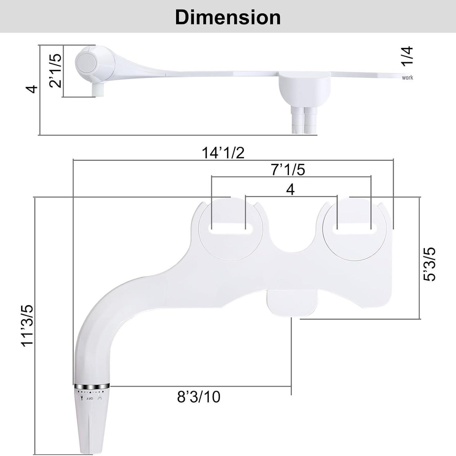 Bidet Attachment - Personal Hygiene Cleaner for Perineum and Buttocks 3/8   three-way European standard