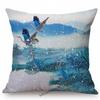 Traditional Chinese Ink Oil Painting Mountain Scenery Cotton Linen Sofa Throw Pillow Case Home Decoration Car Cushion Cover Case