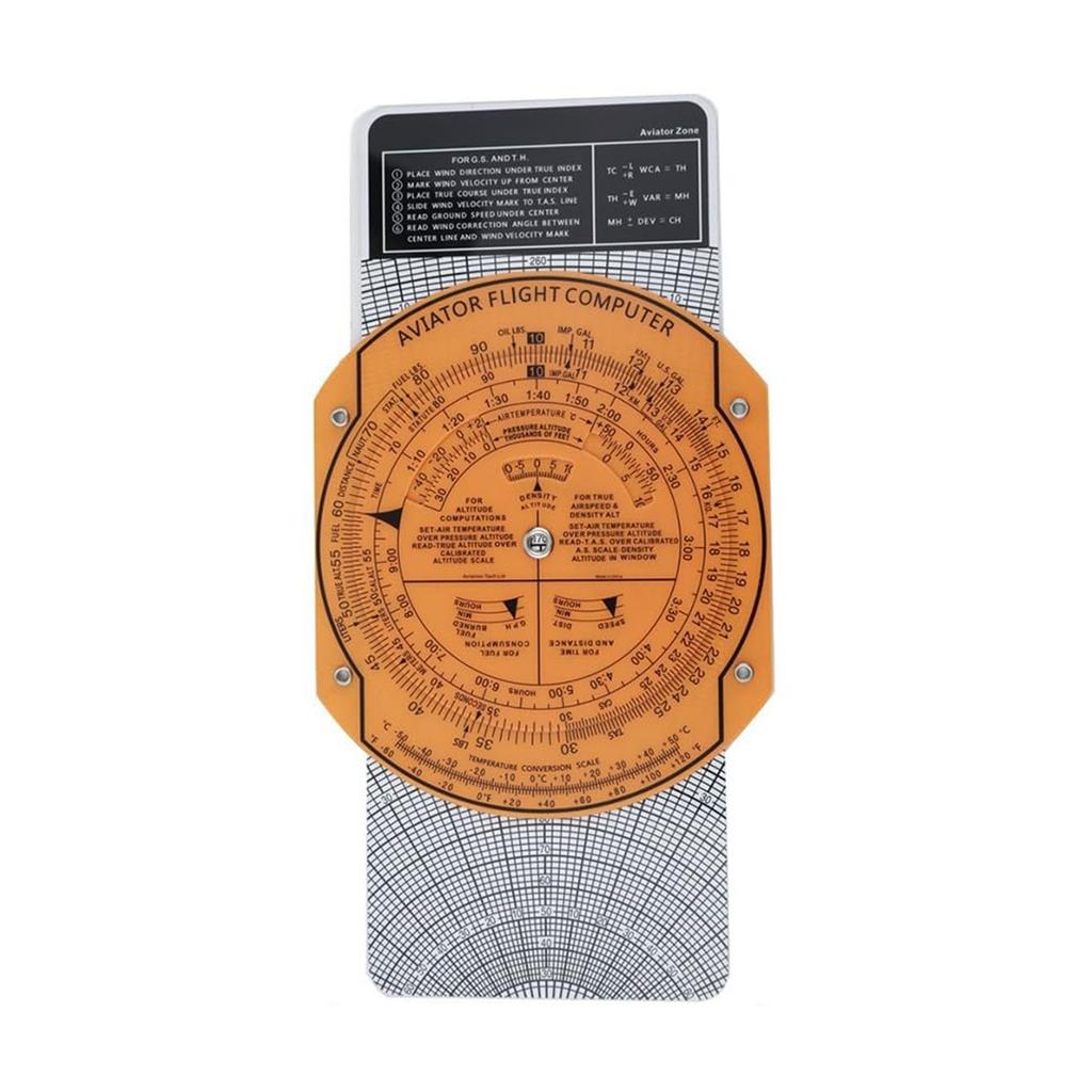 Aviation Navigation Plotter With 360 Degree Rotation And Slide Ruler For Flight Planning, Transparent ABS Material