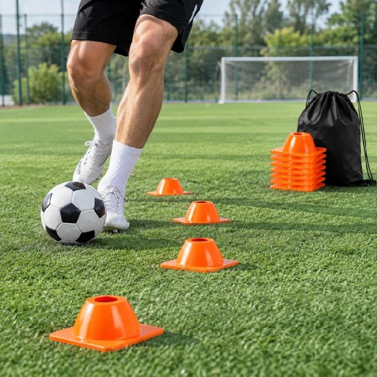 Stackable Agile Marker Cones, 12-Piece Soccer Training Set for Practice Border, Position Areas, Turn Point, and Drill Route