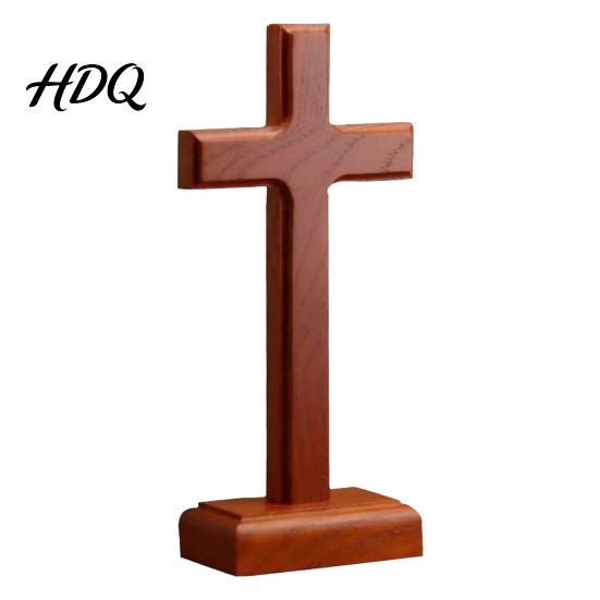 Catholic Religious Craft Solid Wood Stand Tabletop Ornament, Wooden Standing Christian Gifts, Church Altar Faith Decor for Home Prayer Room
