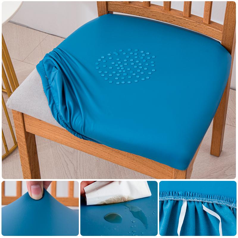 Waterproof Chair Seat Covers Pu Leather Dining Room Chair Cover, Stretch Chair Cover For Dining Room Chair Slipcover For Kitchen