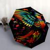1pc Colorful Hummingbird Art Cartoon Umbrella, Portable 3-Fold Compact Umbrella, Suitable for Camping, Hiking and Travel, Ideal Easter Birthday G