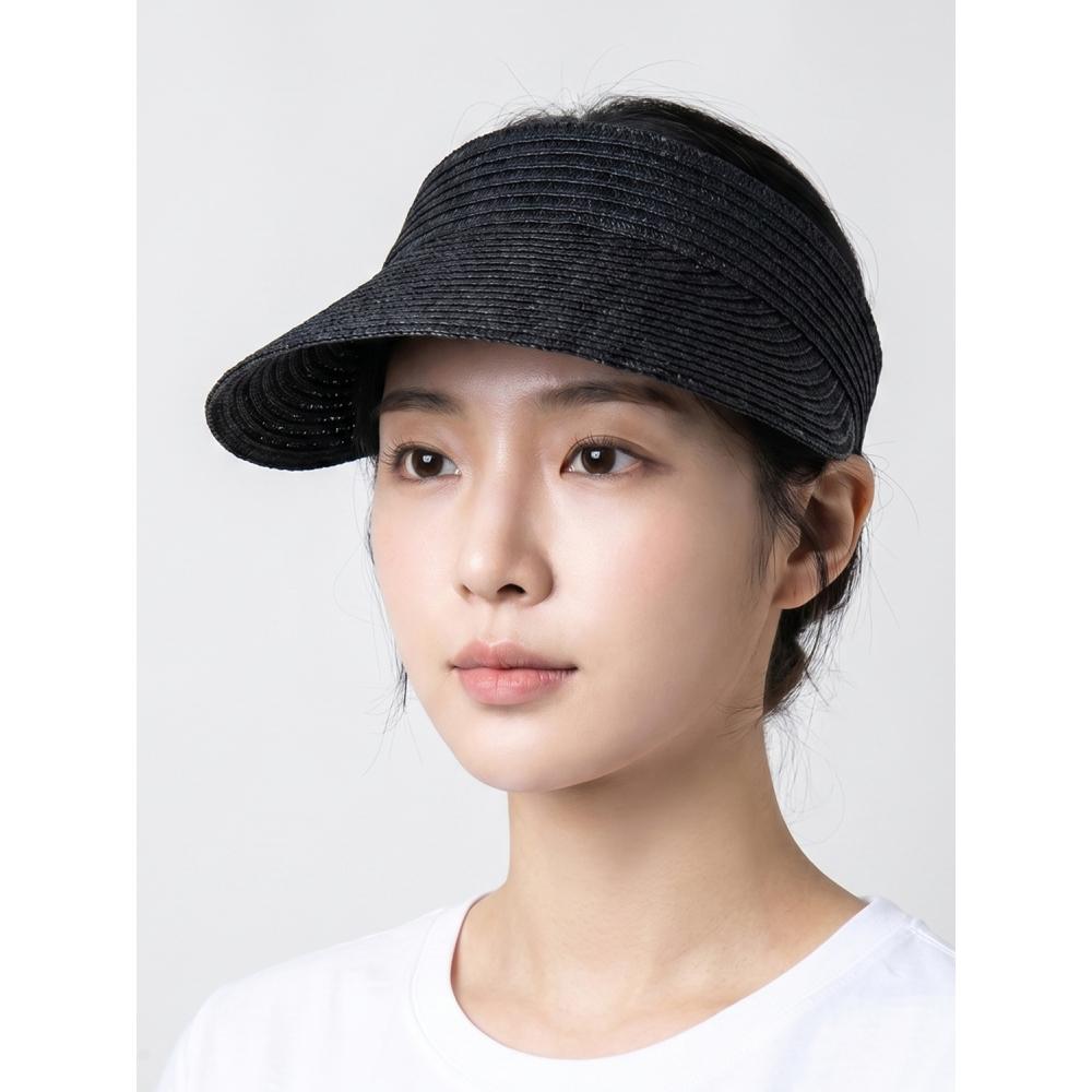 Daiso Banding Straw Sun Cap Black
