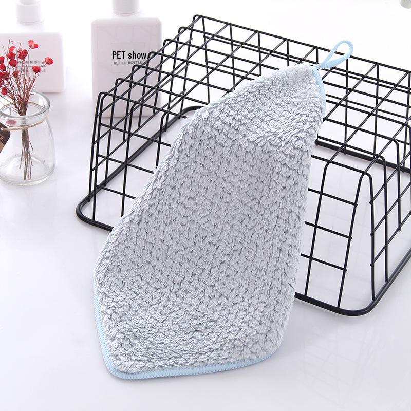 Tuqiang Solid Color Pineapple Grid Coral Fleece Multi-purpose Towel for Home, Kitchen, Kindergarten, and Cleaning 25x25