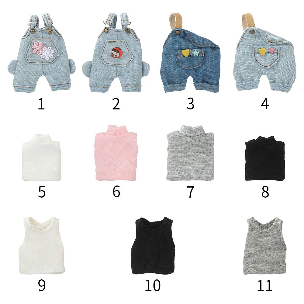 1/12 Dolls Casual Wears Casual Pants Fashion Jeans Overalls T-shirt Clothes Accessories
