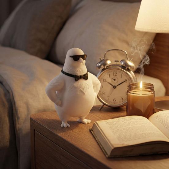 Funny Sunglasses Sparrow Figurine 3D Printed Cool Bird Statue Novelty Animal Desktop Ornament for Home Office Decor