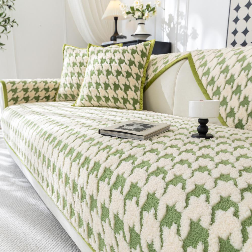 French Retro Sofa Cushion Autumn and Winter Shu Cotton Plush Non-Slip Seat Cushions Sofa Cover Cover Cloth