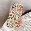 Autumn Leaves Pumpkin Clear Silicone Soft TPU Phone Case For iphone 17 16 15 14 Plus 13 12 Mini 11 Pro Max Shell Capa