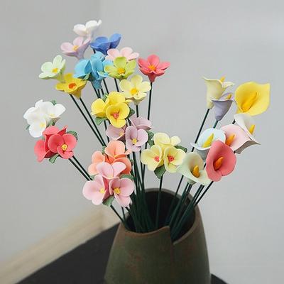 1 ks Porcelánová květina Ručně vyráběná Umělá květina Sochařská květinová ozdoba pro Domov Obývací pokoj Kancelář Dekorace Kytice