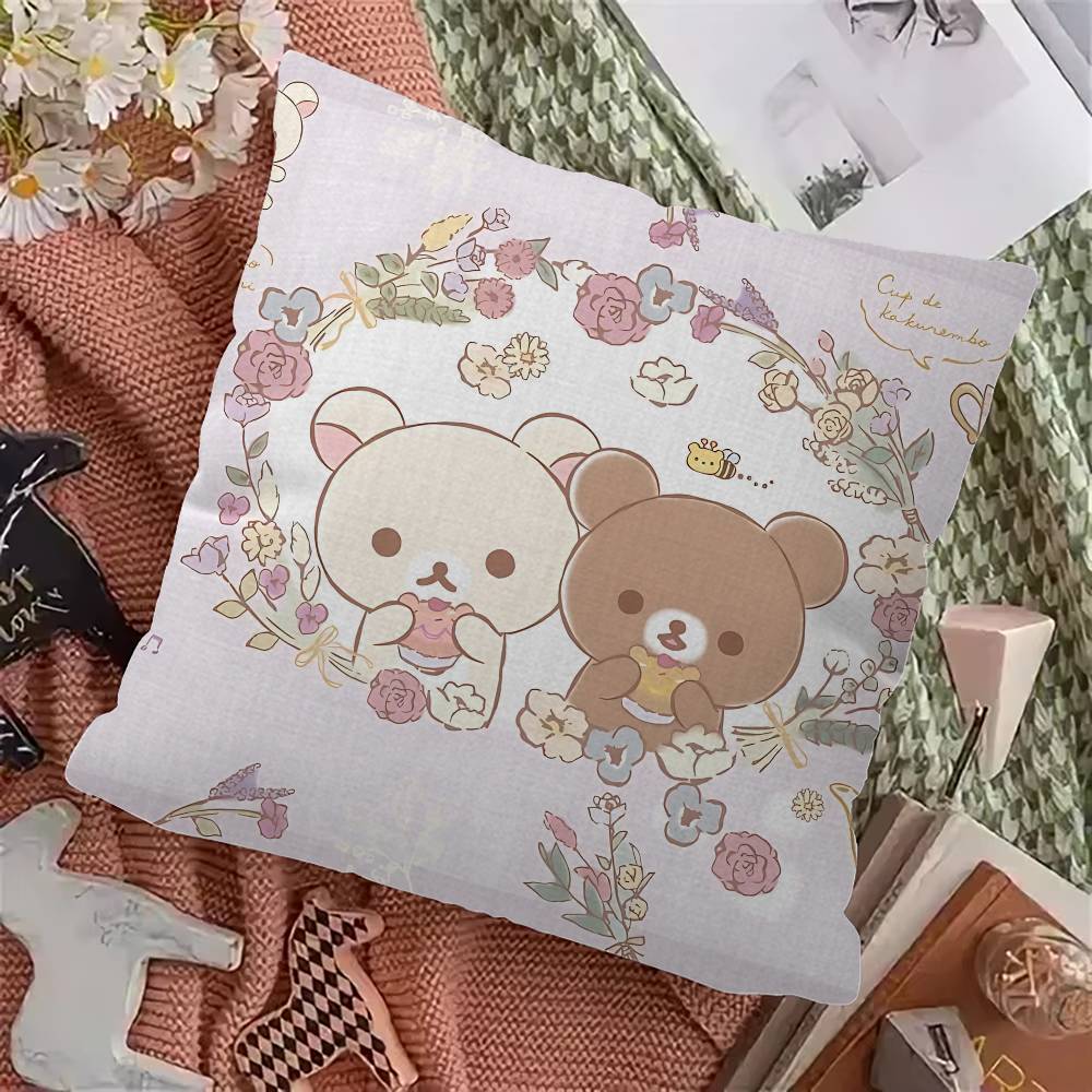 Japan Anime Cute Cartoon R-Rilakkuma Cushion Cover Inches Farmhouse Decor Home Throw Pillow Covers For Couch Decorations