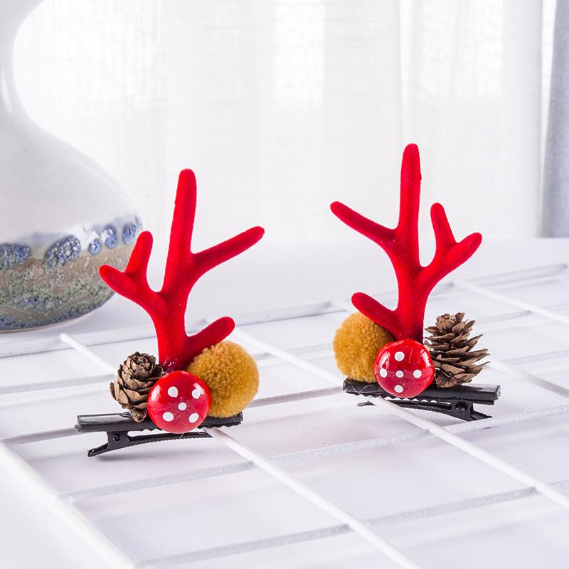 Christmas Reindeer Antler Hair Clip – Cute Cartoon Design for Kids & Women