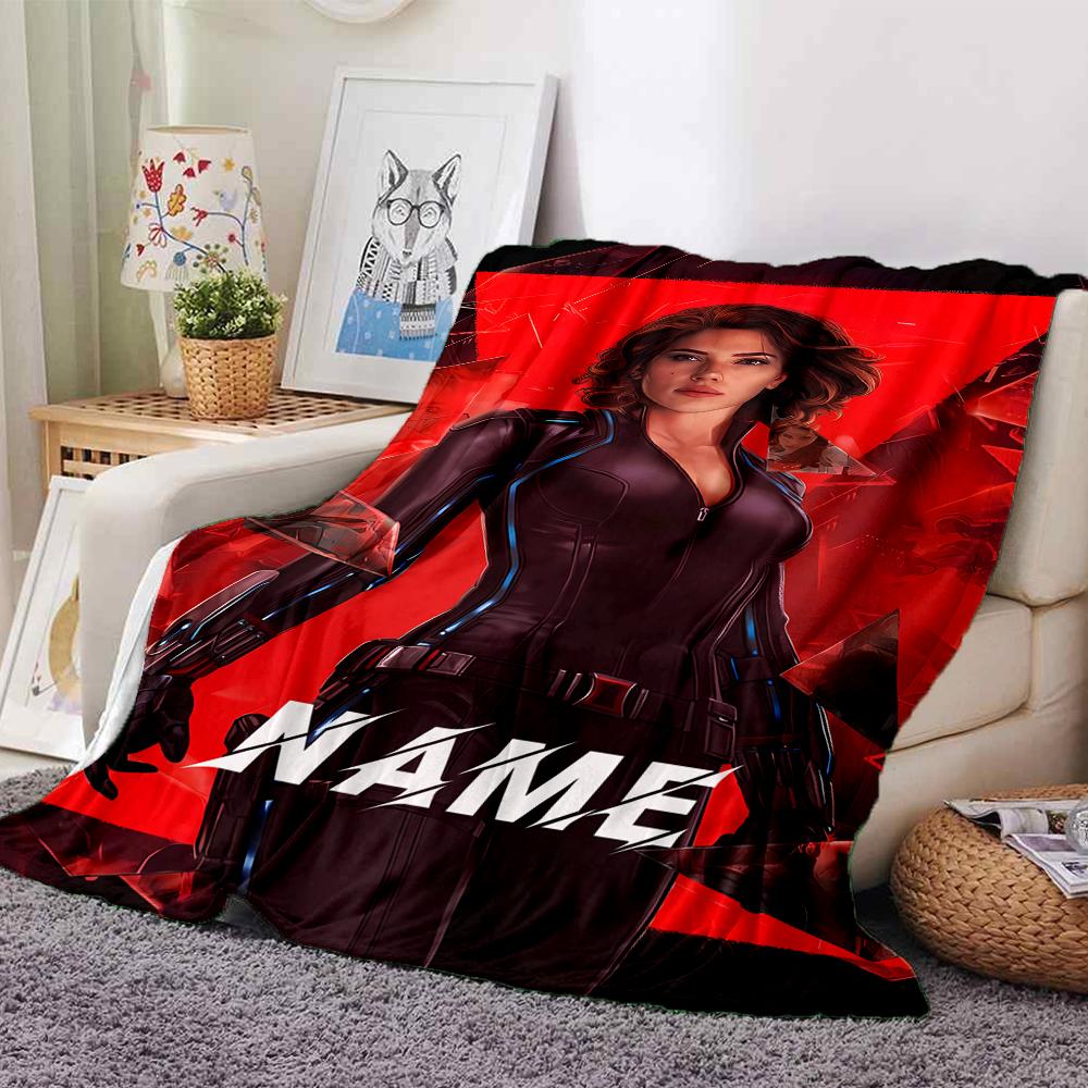 Custom Name Captain America's patriotic shield. blanket for Couch & Bed, Plush Cozy Fuzzy Blanket Super Soft & Warm Blankets for Fall and Winter. 0908