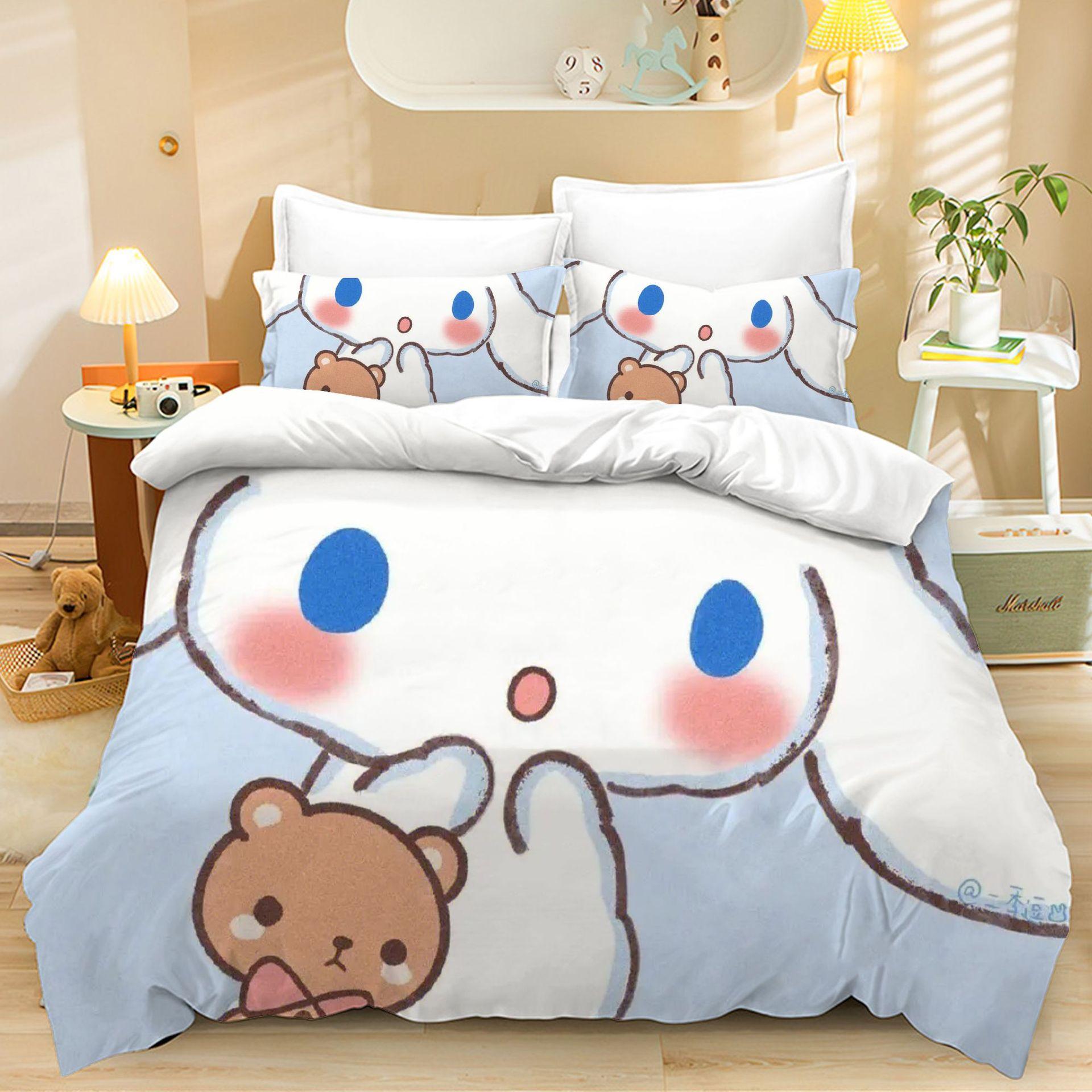 

Постільна білизна з принтом Cinnamoroll Комплекти Ковдра Покривало Наволочка 2-3 Предмети Комплекти Дитячий Дорослий Розмір Декор Спальні US Queen 228x228cm