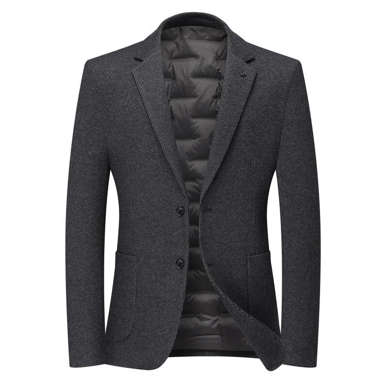 ROMON Men's Winter Business Casual Padded Suit Jacket