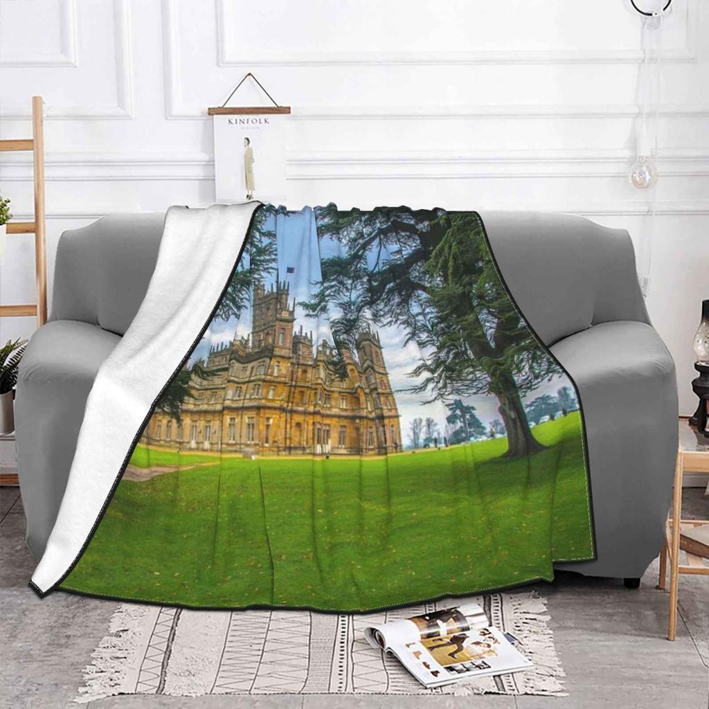 Downton Abbey-Highclere Castle Best Selling Room Household Flannel Blanket Highclere Castle Jacobethan Country House
