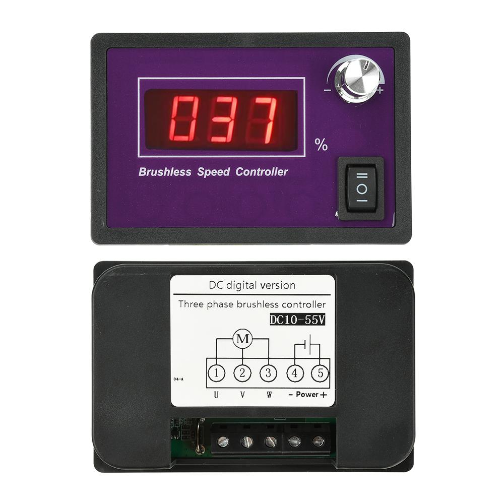 

DC 10-55V 15A Brushless Motor Speed Controller 3-Phase Hall Sensor Controller with Forward/Reverse Rotation фіолетовий