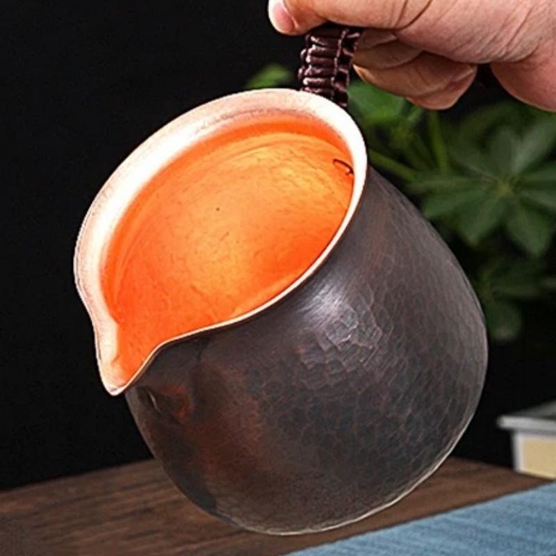 Vintage Pure Copper Coffee Mug,Handcrafted Breakfast Mule Milk Beer 600ml Juice Cup,Creativity Tea Tumbler Tableware Friend Gift