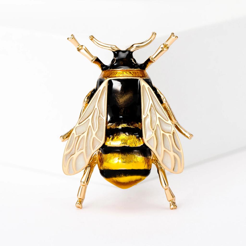 Rhinestone Bee Brooch for Women Unisex Pearl Beetle Pin Enamel Insect Lapel Pin Banquet Party Backpack Gifts Jewelry Accessories