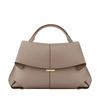 Borsa da Donna Pieghettata in Pelle di Primo Strato Borsa Sorridente Design di Marca Trendy Stile Francese Nuova