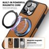 Leather 360 Ring Magnetic Holder Phone Case For iPhone 17Air 16 Plus 14 15 13 12 11 17Pro Max For Magsafe Wireless Charging Phone Cover