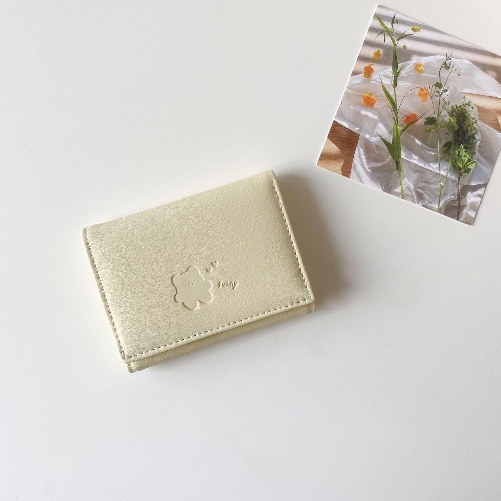 

New Cute Bear Coin Purse Portable Tri-fold Credit Card Holder Folding Multi-Slot Mini Wallets Gift жёлтый
