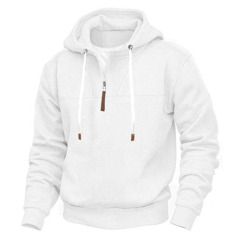 Mens Half Zip Fleece Hoodie Loose Fit Plus Size Casual Sweatshirt