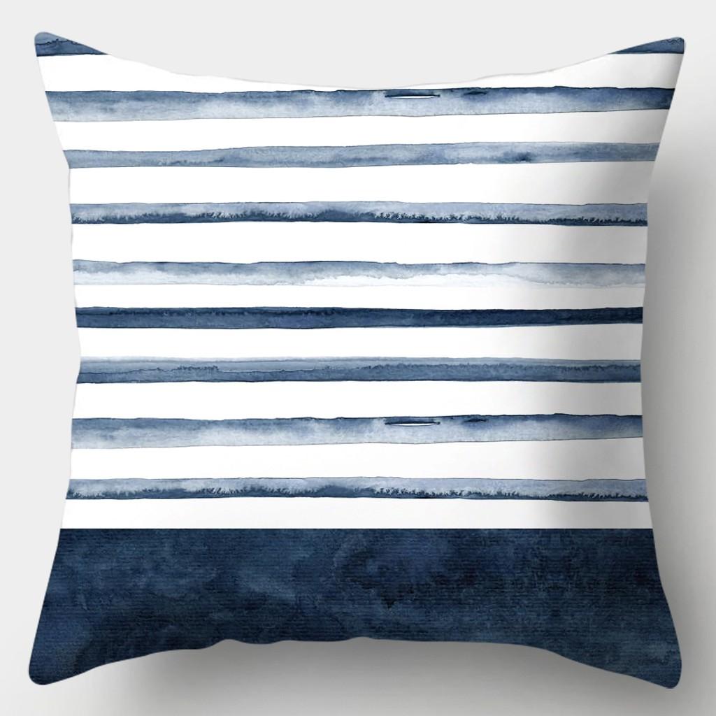 Creative Blue Collection Pillowcase Square Sofa Pillowcase Striped Plaid Cushion Cover