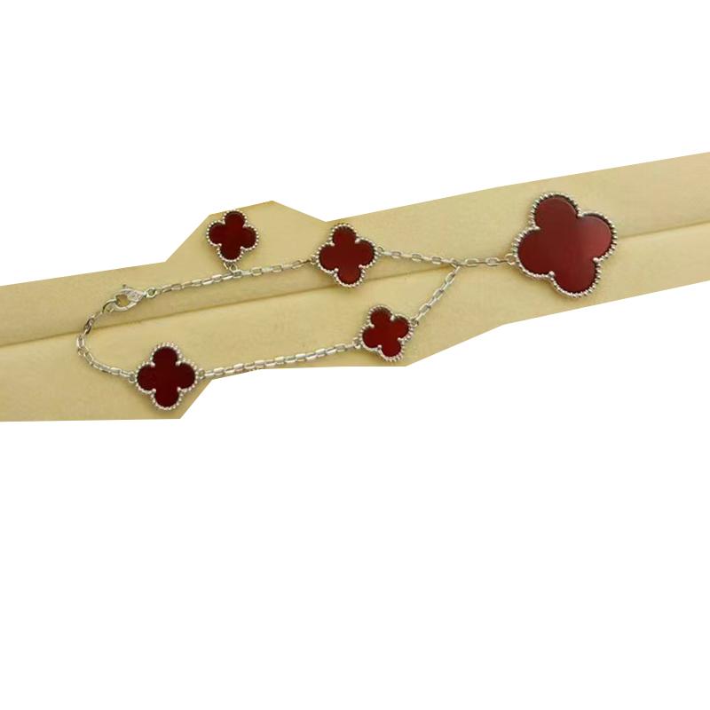 Bransoletka Seiko Wysokiej Jakości V Złoto Czterolistna Koniczyna Rozmiar Asymetryczna Pięciokwiatowa Naturalna Masa Perłowa Bransoletka Damska