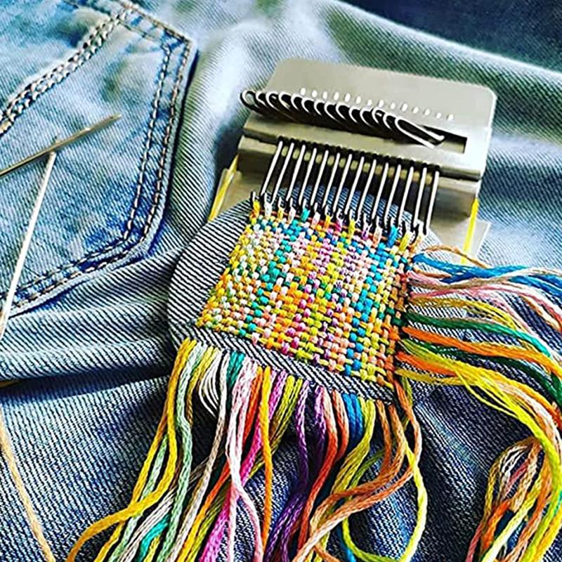 DIY-Webstuhl, kreatives Stricken, handgewebte Holzgeschwindigkeit, kleine Nähmaschine