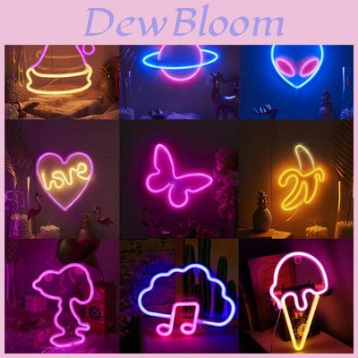 Whimsical Led Butterfly Alien Planet Night Light Charming Neon Decorative Lamp