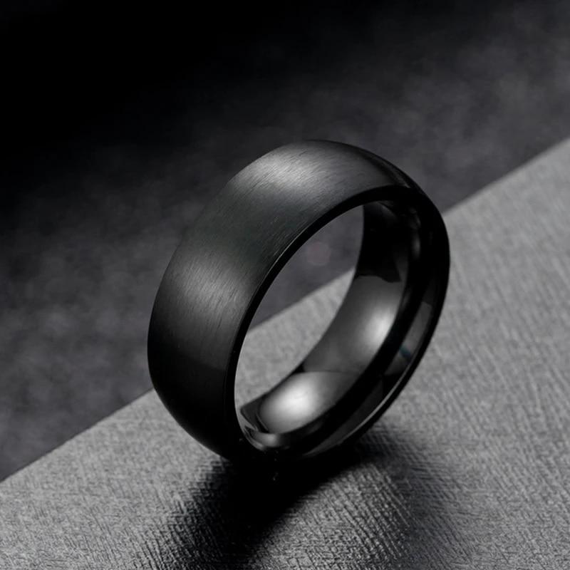 Klassische Männer Edelstahl Ringe Schwarz Solide Einfache Vintage Ringe Für Männer Hochzeit Bands Weihnachten Party Schmuck Geschenk